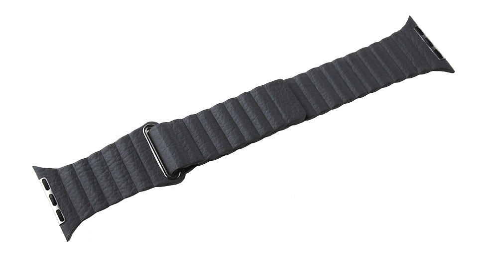 Ремешок кожаный Apple Watch 42/44 мм на магнитной застежке черный